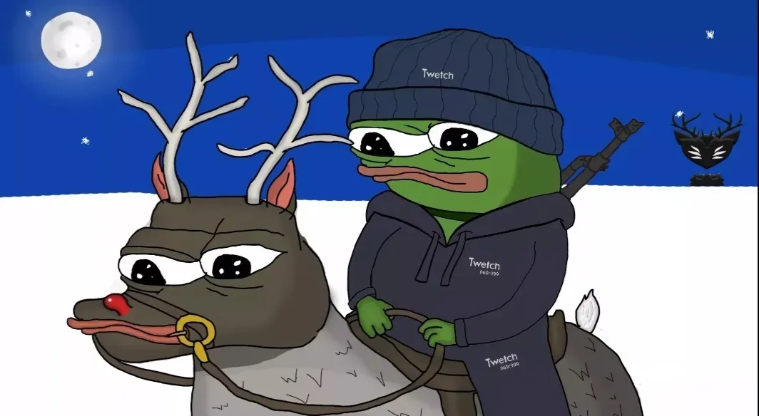 Apu riding reindeer — Twetch meme
