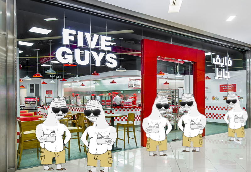 Boomers eating at five guys burgers — Boomer meme