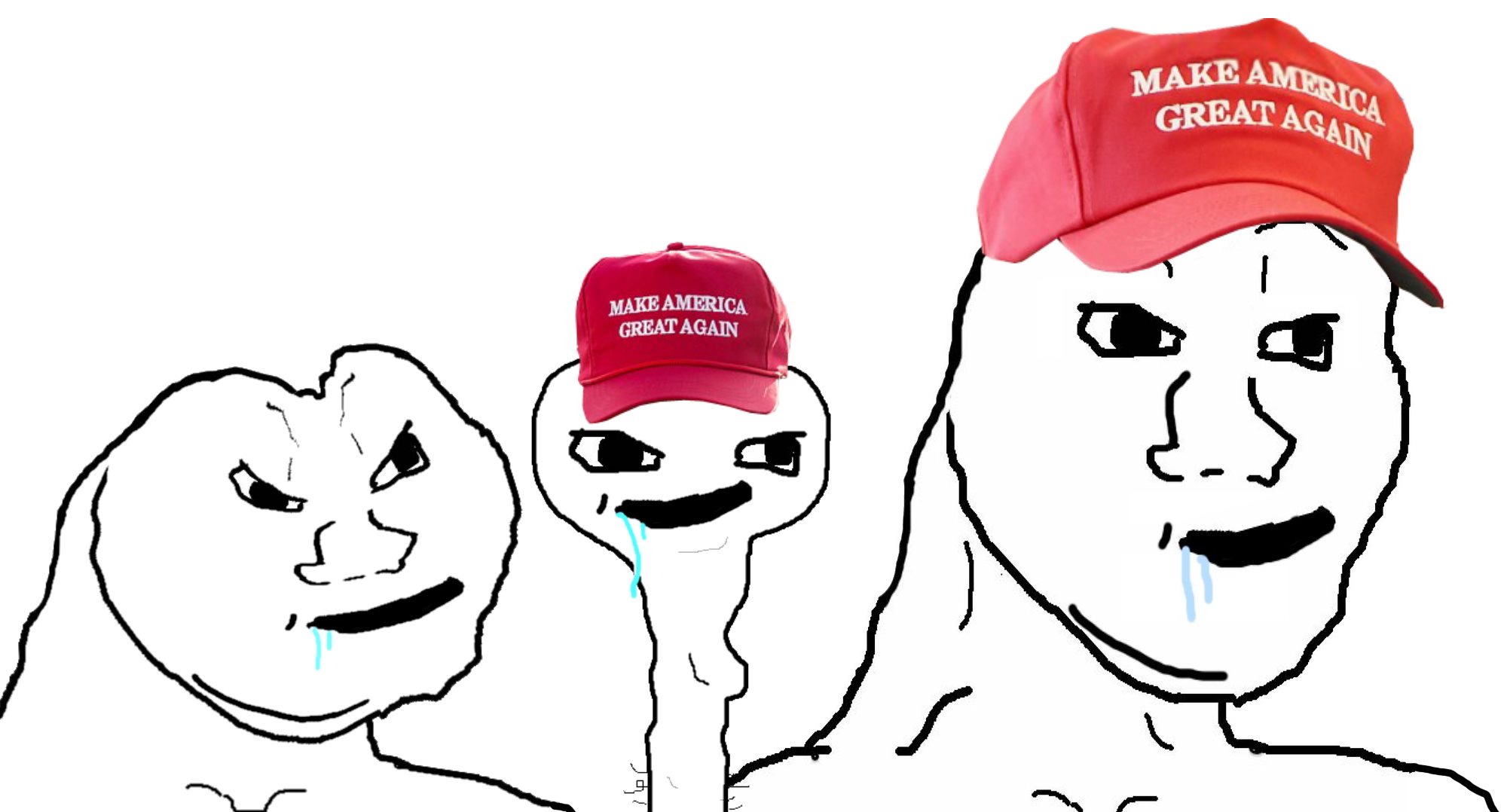 Brainlet maga friends — Brainlet meme
