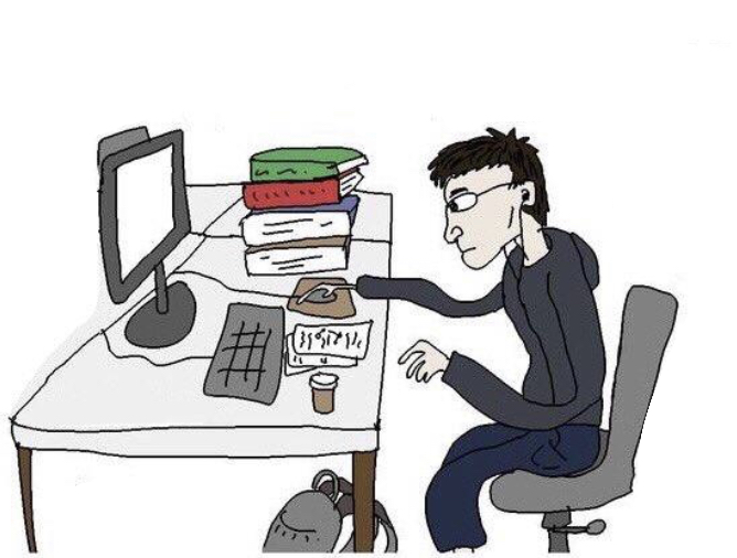 Virgin sitting at computer desk — Reaction meme