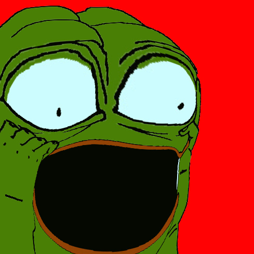 Pepe open mouth shocked — Pepe meme