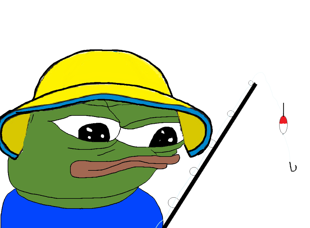 Pepe sun hat simple fishing rod — Pepe meme