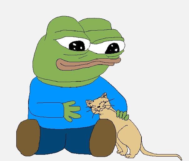 Pepe pets cat — Pepe meme