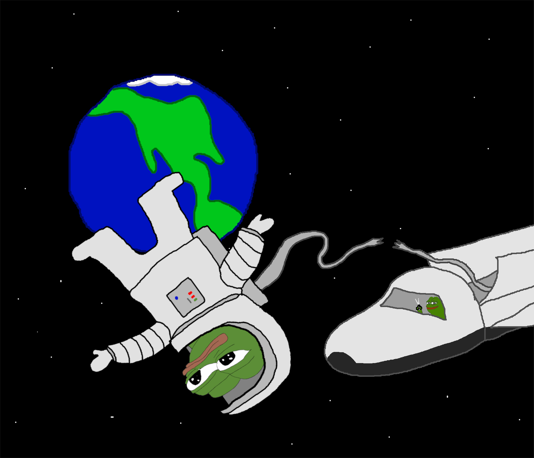 Pepe floating in space — Pepe meme