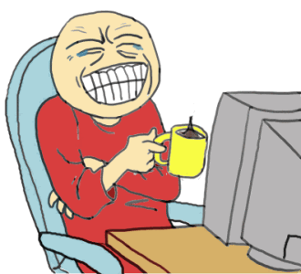 Laughing guy at computer — Reaction meme