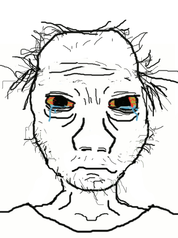 Wojak old man crying no hair — Wojak meme