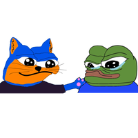Toshi cat petting pepe — $TOSHI meme