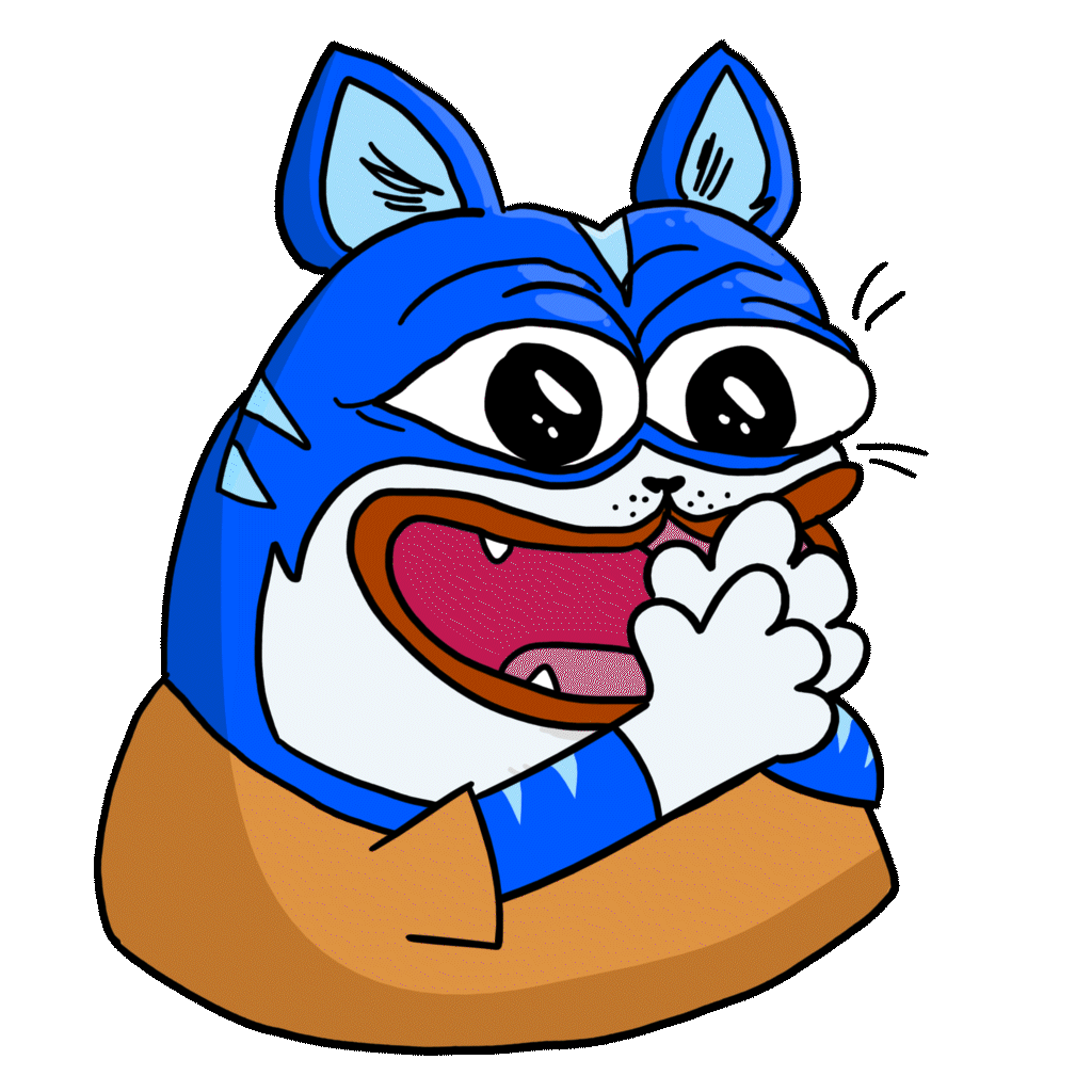 Toshi cat happy big clap excited — $TOSHI meme