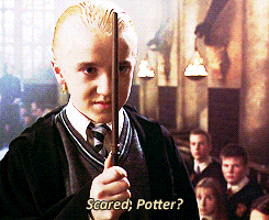 Draco Malfoy Scared, Potter? — Reaction meme