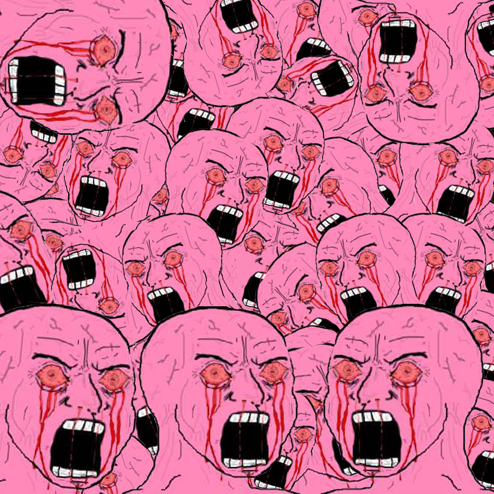 Pink wojak montage screaming — Wojak meme
