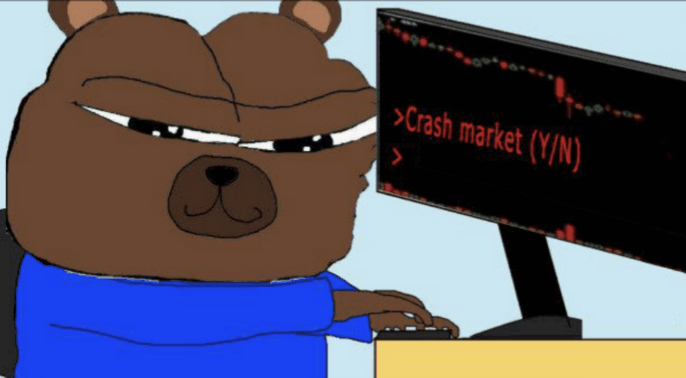Bobo crash market cursor blinking — Bobo meme