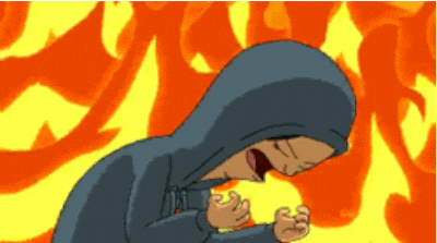 Girl Laughing with Fire — Reaction meme