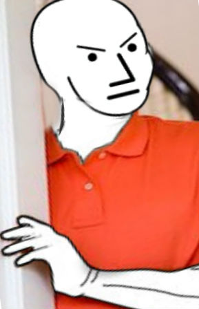 Wojak dad angry checking on son — Wojak meme