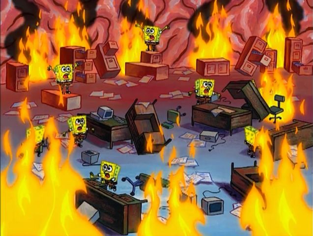 Spongebob fire meme template — Templates meme