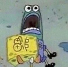 Spongebob dead with fish — Reaction meme