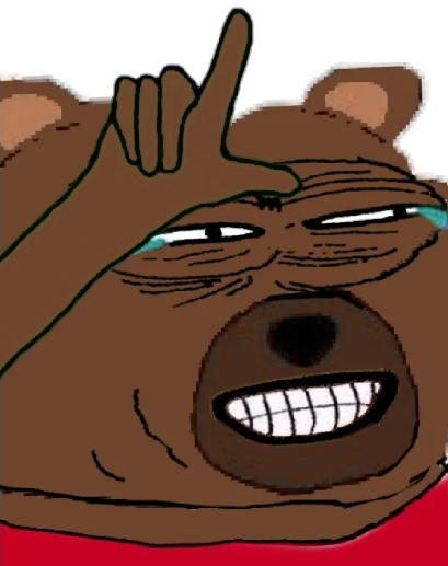 Bobo making loser symbol on forehead — Bobo meme