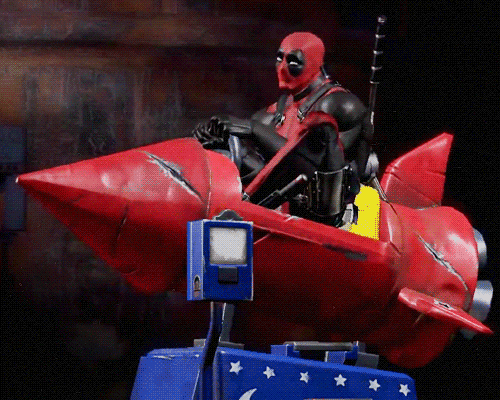 Deadpool Riding Rocket — Reaction meme
