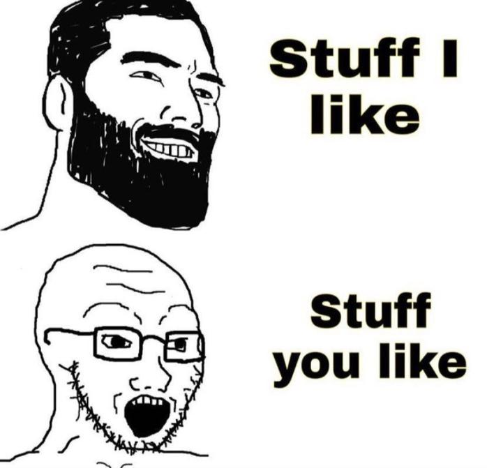 Wojak soy boy vs chad liking stuff — Wojak meme