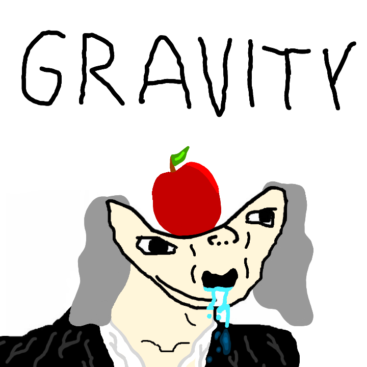 Brainlet newton with apple — Brainlet meme