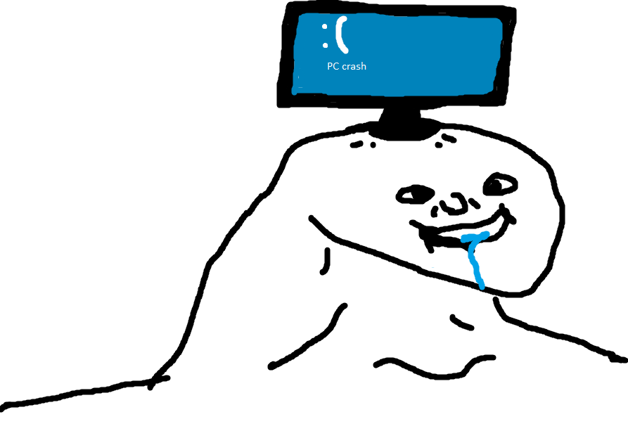 Brainlet pc crashed monitor — Brainlet meme