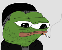 Pepe doomer smoking unshaved — Pepe meme
