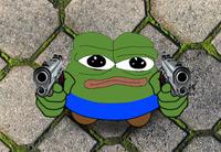 Pepe dual 45s looking up at you — Pepe meme