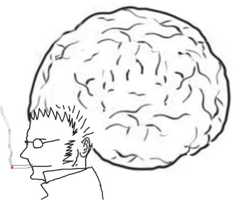 Big brain smoking guy — Reaction meme