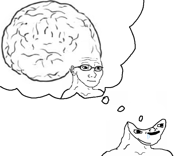 Brainlet dreams big brain — Brainlet meme