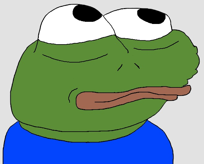 Pepe eyes looking up — Pepe meme