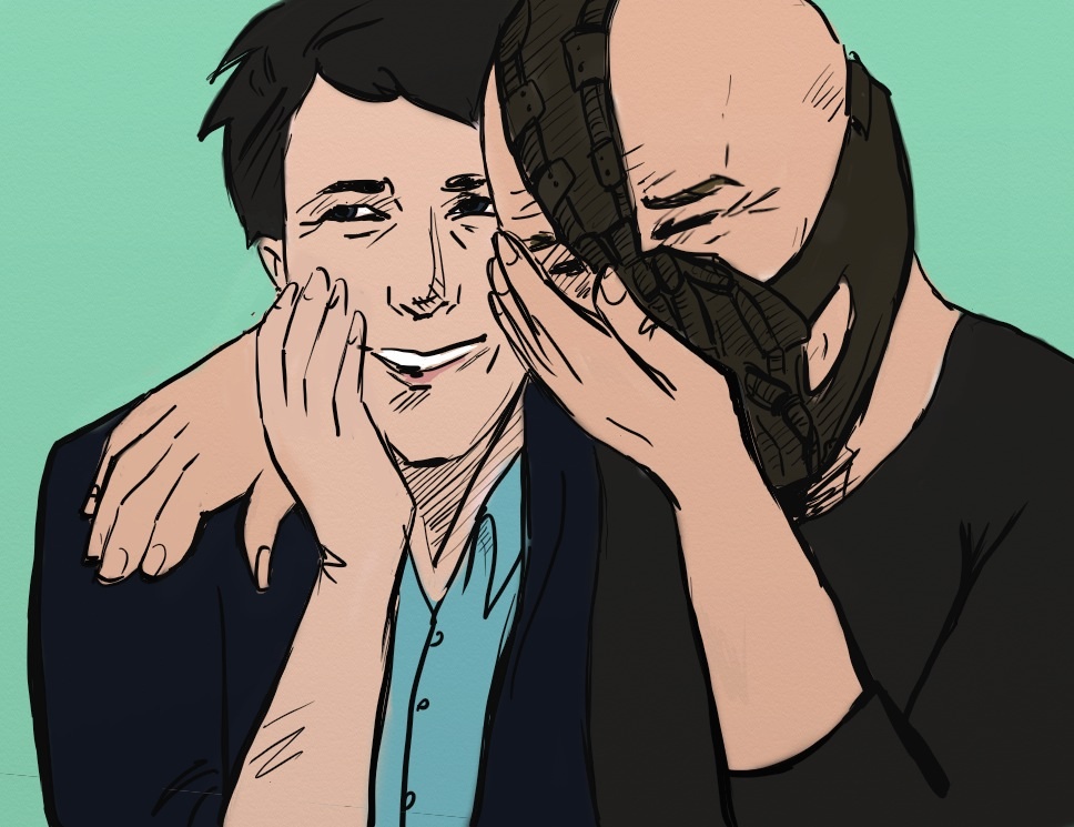 Bane and cia guy laughing — Reaction meme