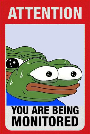 Pepe being monitored by pepe — Pepe meme