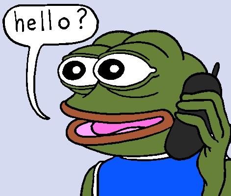 Pepe answers phone hello — Pepe meme