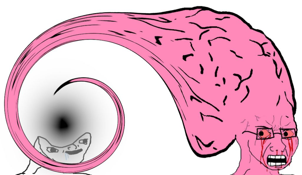 Pink wojak brainlet black hole — Wojak meme
