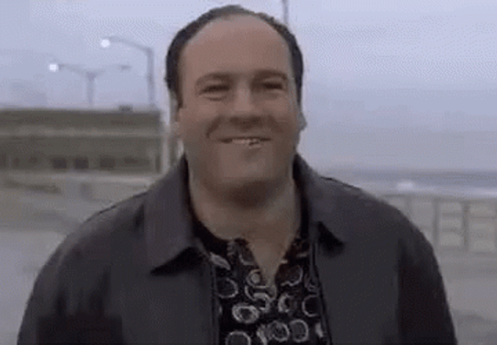 Tony Soprano Smiling Boardwalk Walk — Reaction meme