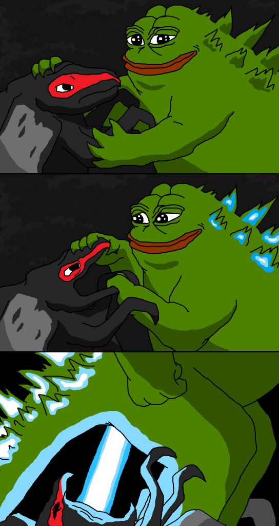 Pepe godzilla vs mothra — Pepe meme