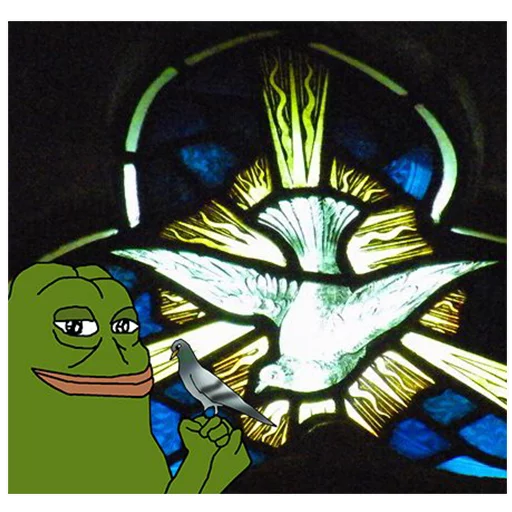 Stained glass bird Groyper sticker — Sticker Packs meme