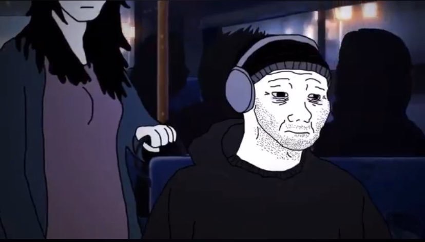 Wojak doomer girlfriend night riding — Wojak meme