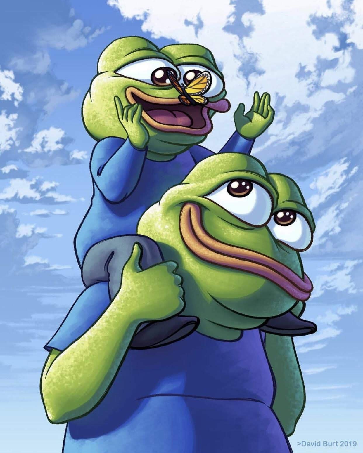Pepe and son butterfly — Pepe meme