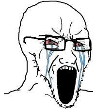 Wojak soy boy mouth open angry — Wojak meme