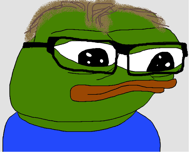 Pepe brown hair glasses — Pepe meme