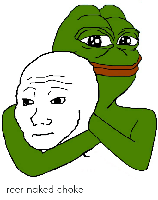 Pepe choking wojak — Pepe meme