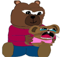 Bobo holding crying pepe mouse — Bobo meme