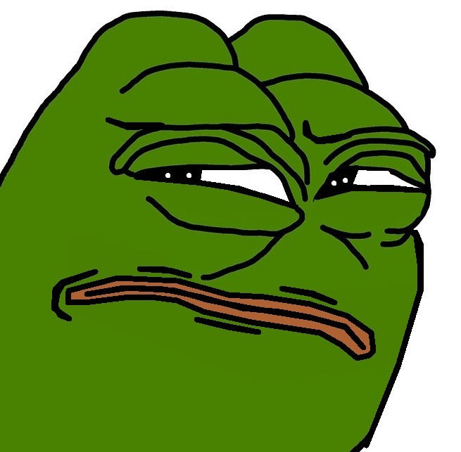 Pepe unsure face looking to left — Pepe meme