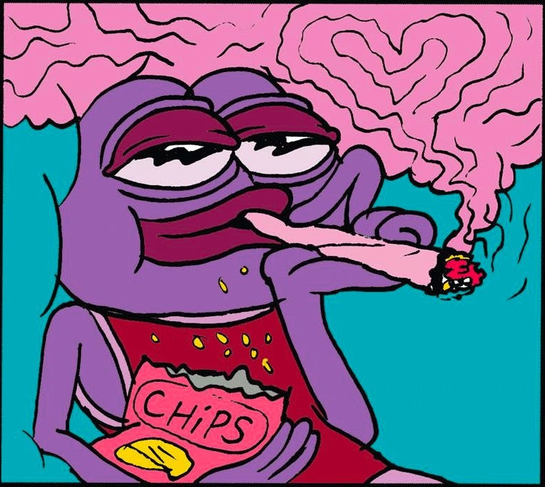 Pepe smokes purple kush — Pepe meme