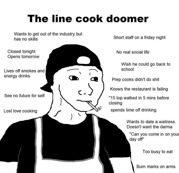 Wojak line cook doomer — Wojak meme
