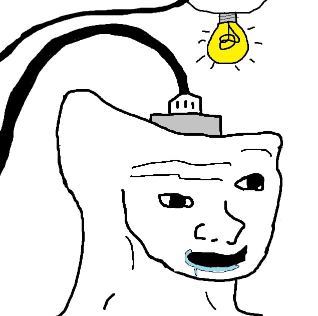 Brainlet brain powers bulb — Brainlet meme
