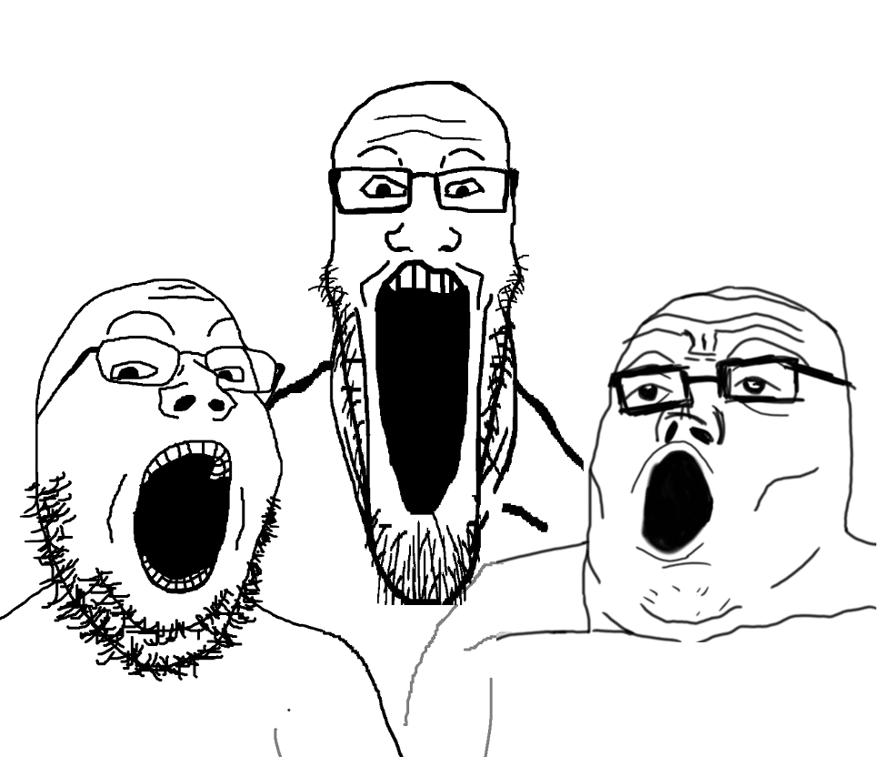 Wojak soy boy trio — Wojak meme