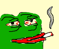Pepe smokes blunt — Pepe meme