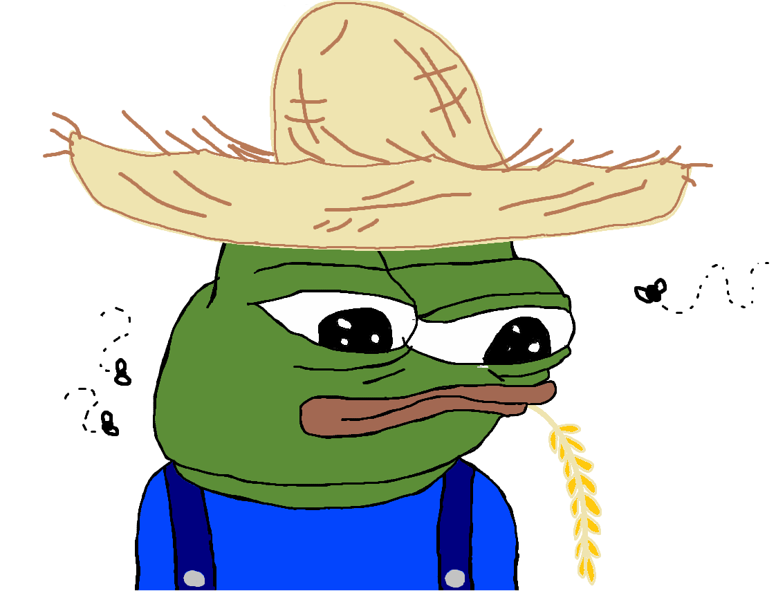 Pepe straw hat flies — Pepe meme