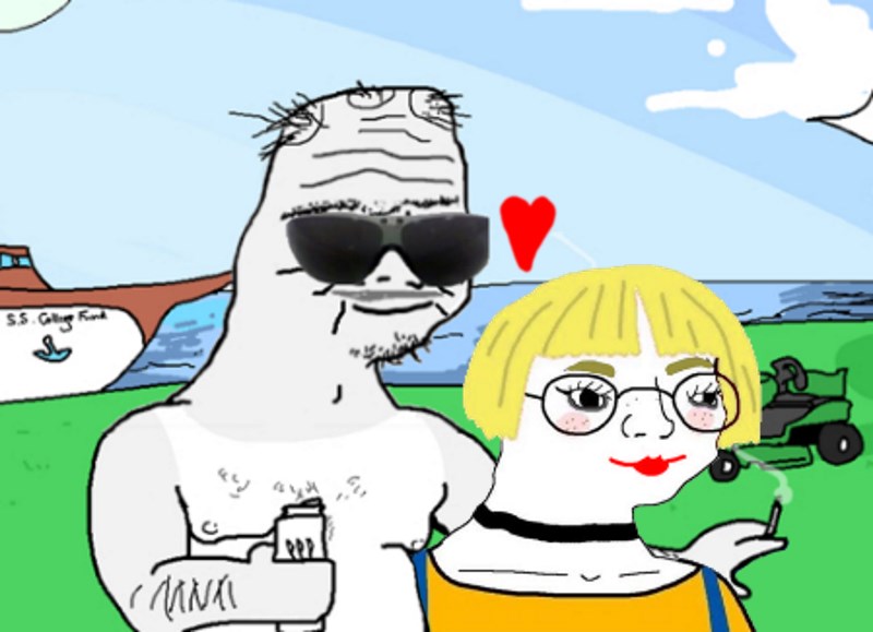 Boomer with wine aunt girlfriend — Boomer meme
